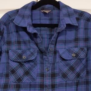 Eddie Bauer Purple/Black Flannel size xs